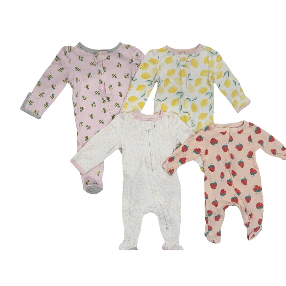 Lot of Girls One-Piece Sleepers 0-3M - Cloud Island Old Navy (1458)